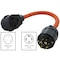 Ac Works Plug Adapter, STW, 6-50R, L15-20P, 6-50P, L15-20P, 1.5 ft., Orange WDL1520650-018 - alternate 3